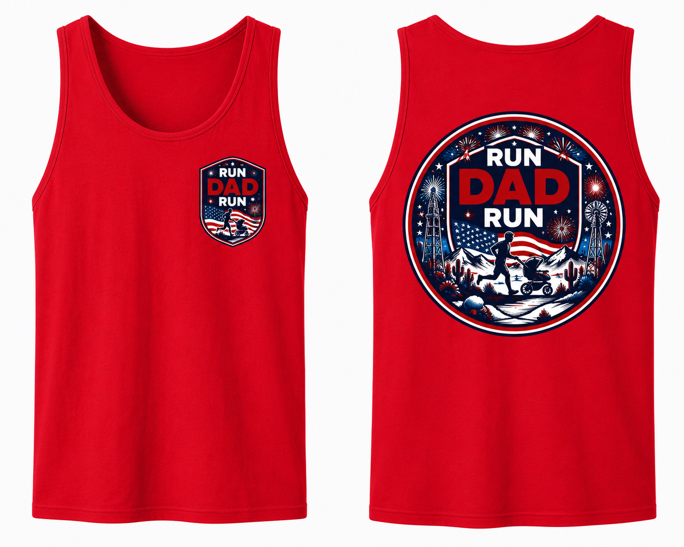 Run Dad Run Patriotic Tank