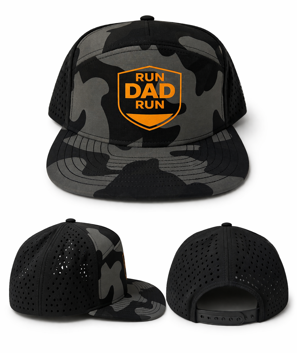 Run Dad Run Black Camo Snapback - Stealth Edition