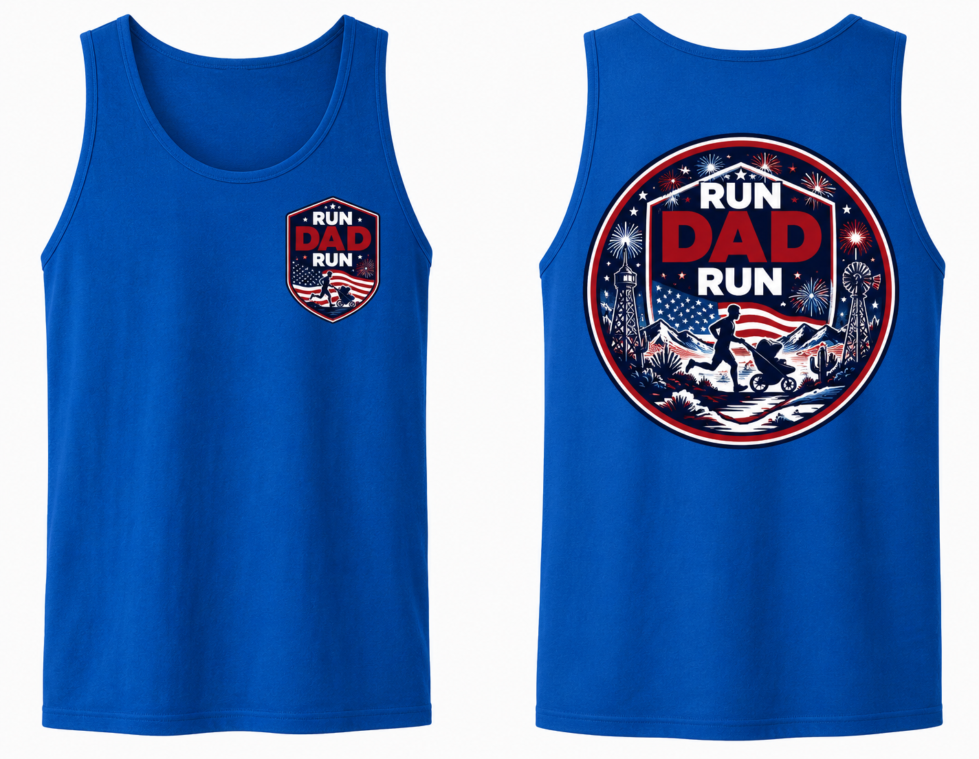 Run Dad Run Patriotic Tank