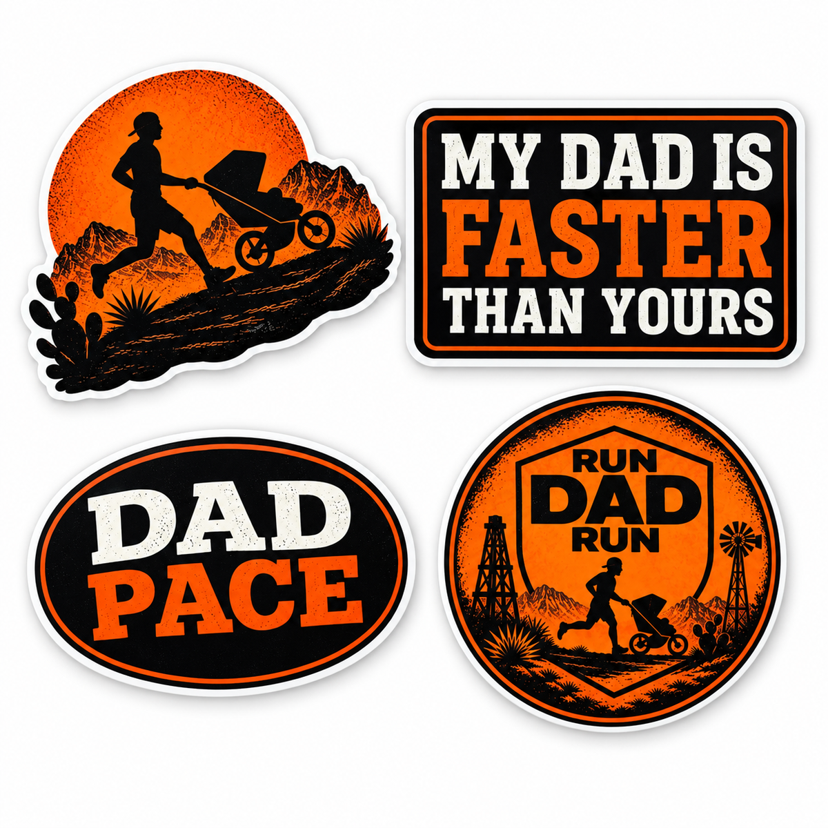 Run Dad Run Sticker Pack